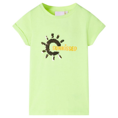 Tricou pentru copii, galben neon, 140 GartenMobel Dekor foto