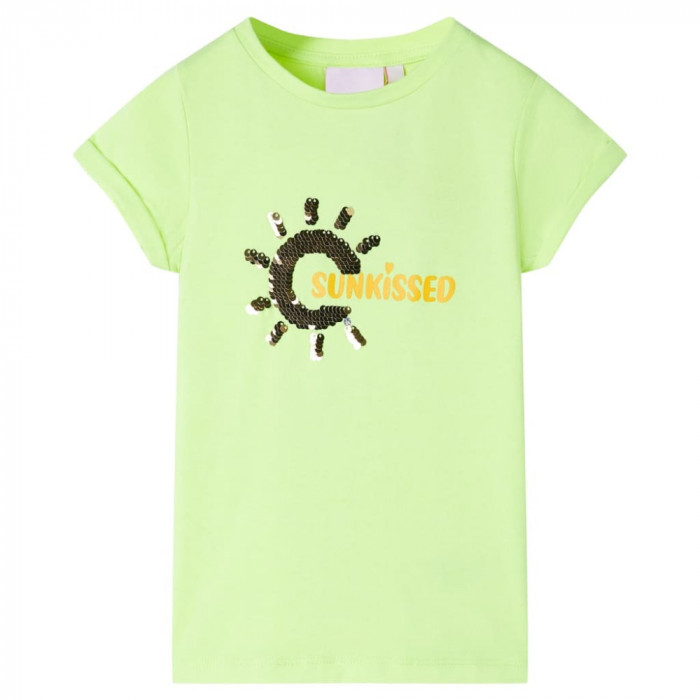 Tricou pentru copii, galben neon, 140 GartenMobel Dekor