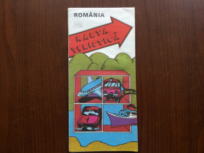 Romania harta turistica si automobilistica ministerul turismului turism 1983 RSR foto