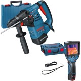Bosch GTC 400 C + GBH 3-28 DRE - Termodetector - m -10/+400 grade C alimentare duala valiza speciala + Rotopercutor SDS-Plus 800 W 3.1 J valiza plasti