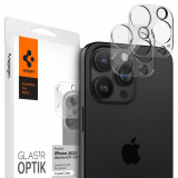 Set 2 Folii de protectie camera Spigen Optik.TR Protector pentru Apple iPhone 14 Pro/Pro Max/15 Pro/Pro Max Transparent