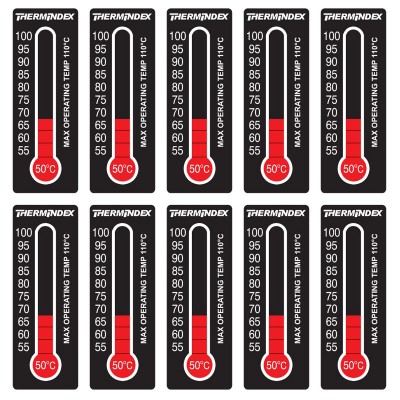 Set 10x Termometre, Hallcrest, Thermindex, cu Cristale Lichide, cu Autoadeziv, 50-100&amp;deg;C, 11 Niveluri foto