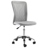 Vinsetto Scaun de Birou Ergonomic Fără Cotiere din Țesătură tip Plasă Gri | Aosom Romania