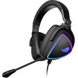 Casti gaming ASUS ROG Delta S, RGB, Hi-Res ESS Quad-DAC 9281, microfon AI pentru anularea zgomotului, difuzoare ASUS Essence 50mm, multiplatforma, USB