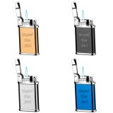 Bricheta Metalica Cu Gaz, Personalizata cu Textul Tau, Cu Capac, Antivant, Reincarcabila, 7 Cm