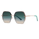 Ochelari supradimensionati pentru femei 8561, rose gold / green