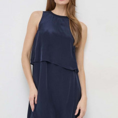 Armani Exchange rochie culoarea albastru marin, mini, evazati