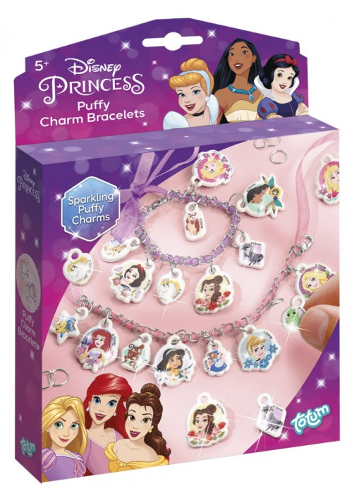 Set creativ DIY Bratari cu pandantive moi 2D cu slipici, Disney Princess