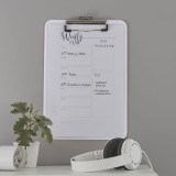 Clipboard simplu A4 polistiren Leitz WOW alb metalizat