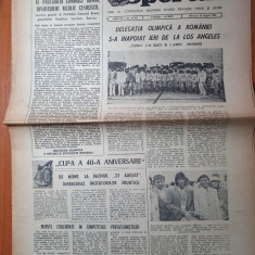 sportul 15 august 1984-delegatia olimpica s-a intors de la los angeles