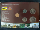 Seria completata monede - Brunei Darussalam 2005-2008 , 5 monede, Asia