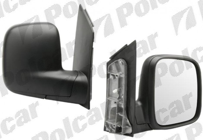 Oglinda exterioara VW Caddy 3/Life (2K) 03.2004-06.2015, Caddy (2K) 06.2015- (Model Furgon/BUS), Partea Dreapta Crom Convex Manuala Fara Incalzire, c