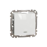 Intrerupator cap cruce cu led albastru Schneider Sedna alb SDD111107L