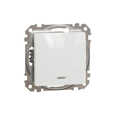 Intrerupator cap cruce cu led albastru Schneider Sedna alb SDD111107L foto