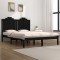 Gossi cadru de pat, negru, 140x190 cm, lemn masiv de pin