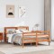 Gossi cadru pat fara saltea, maro ceruit, 120x190 cm, lemn masiv pin