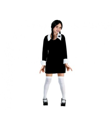 Costum carnaval, scolar gotic, Wednesday, Negru, 8-10 ani foto