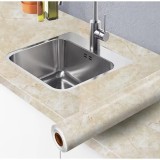 Folie Autoadeziva Marmura Bej 60x300 cm PVC Impermeabila Mobilier Bucatarie