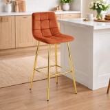 Scaun de bucatarie/bar,Artool,Arceto,catifea aramie,picioare metal auriu,43.5x49x102 cm