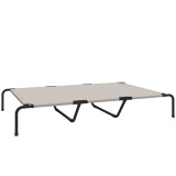 PawHut Pat Ridicat pentru C&acirc;ini de Talie Mare, Portabil, cu Cadru din Oțel și Plasă Respirabilă, Ușor de Asamblat, Bej, 152x94x23 cm | Aosom Romania
