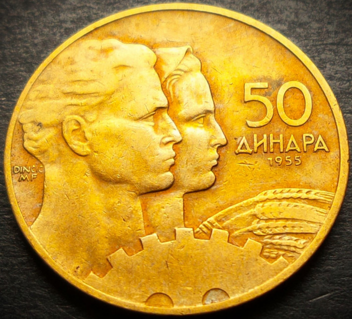 Moneda 50 DINARI / DINARA - RSF YUGOSLAVIA, anul 1955 * cod 3382