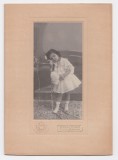 Foto carton Braila - fetita in studio 1908 - atelier Marco Klein - fotograf al Curti Regale