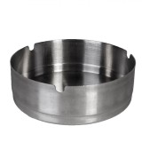 Scrumieră Metalică Rotundă, Argintie, Diametru 12 cm, &Icirc;nălțime 4 cm, Oem