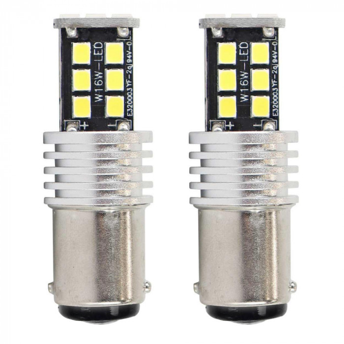 Bec auto LED Canbus BA15D P21W/5W, 12-24V, 7.5W , 15 SMD, Vertex set 2 buc.