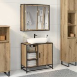 vidaXL Set de mobilier pentru baie Pe perete 2 pcs stejar artizanal 3402403