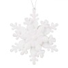 Ornament Brad Crăciun 3D, Fulg Zăpadă, Glitter Alb Holografic, 10x10cm, Plastic, Oem