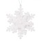 Ornament Brad Crăciun 3D, Fulg Zăpadă, Glitter Alb Holografic, 10x10cm, Plastic