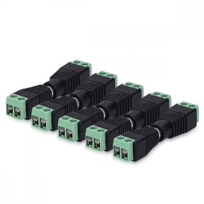 Set 5 Adaptoare audio/video cu RCA mama si tata, Kwmobile, Negru/Verde, Plastic, 42949 foto