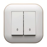 &Icirc;ntrerupător cap scară 10A alb/Kraft Loft - OVIVO | 404-010206-211