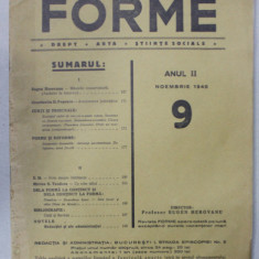 FORME , REVISTA DE DREPT , ARTA , STIINTE SOCIALE , ANUL II , NR. 9 , NOIEMBRIE , 1940