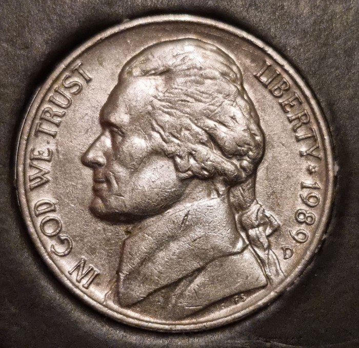 5 centi USA - SUA - 1989 D