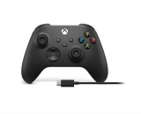 Controller Wireless Microsoft Xbox Series X, Carbon Black + cablu USB Type C, Resigilat, Grad B