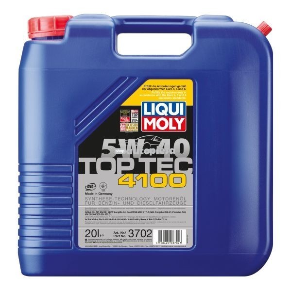 Ulei motor Liqui Moly Top Tec 4100 5W40 20L 3702 Ulei motor Liqui Moly Top Tec 4100 5W40 20L 3702