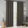 Set draperii din catifea cu inele argintii, Madison, 150x215 cm, densitate 700 g/ml, Wood brown, 2 buc