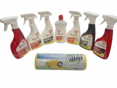 Pachet Azay Interiors pentru bucatarie , Solutii specializate pentru curatenie si igienizare + lavete Ultra Clean