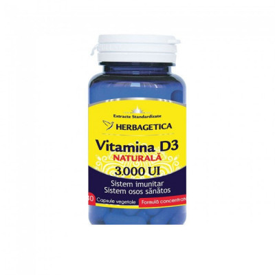 Vitamina D3 3000UI 30 capsule Herbagetica foto