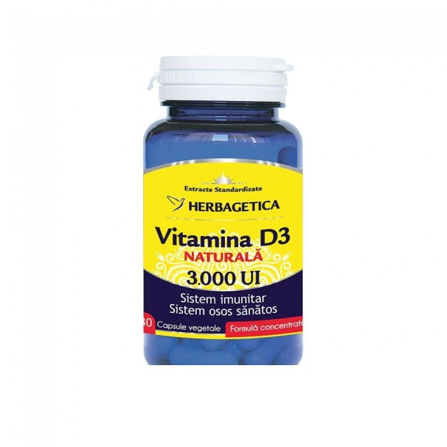 Vitamina D3 3000UI 30 capsule Herbagetica