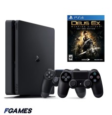 Consola Sony Playstation 4 Slim Ps4 1tb + Doua Controllere + Deus Ex: Mankind Divided PlayStation 4, Second-Hand