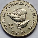 1 Peso 1981 Cuba, Cuco-Games Mascot, Caribbean Games, km#60, 5000 ex., America Centrala si de Sud