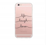 Cumpara ieftin Husa Silicon Apple iPhone SE 2 2020 Clear Life Laugh Love