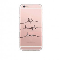 Husa Silicon Apple iPhone SE 2 2020 Clear Life Laugh Love
