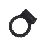 Inel de Penis Beaded Ring cu Vibratii, Silicon, Negru, Mokko Toys, Good Vibes
