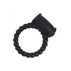 Inel de Penis Beaded Ring cu Vibratii, Silicon, Negru, Mokko Toys, Good Vibes