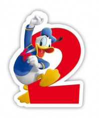 Lumanare Mickey Mouse Donald cifra tort pentru aniversare 2 ani foto