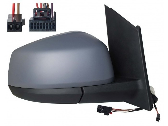 Oglinda exterioara Volkswagen Caddy, 11.2020-, montare dreapta, reglaj electric; carcasa grunduita; incalzit; sticla convexa; geam cromat; rabatabil;