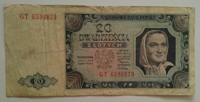 Bancnota Polonia - 20 Zlotych 01-07-1948
